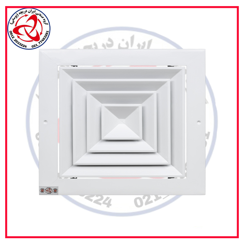 دريچه سقفی چهار طرفه  كلاف پهن آلومينيومی